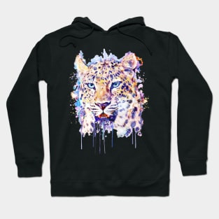 Watercolor Leopard Head Hoodie